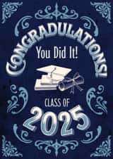 Blue Vintage Graduation 2025 Pun card - Congradulations! created by Dee Cresswell
