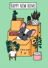 Cute French Bulldog New Home Card - House Plants - Happy New Home created by Natalie Tuck