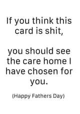 Fathers Day care home joke card 1000 created by Coffee cup fun