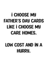 Fathers Day care home joke card 1001 created by Coffee cup fun