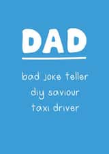 Description of Dad Father's Day card created by Liv Groves Illustration