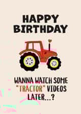 Tractor Porn Birthday Card created by Pig + Plums