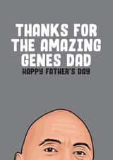Funny Fathers Day Card - Bald - The Rock - Thanks For The Amazing Genes Dad created by Filthy Sentiments