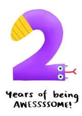 Silly Snake Second Birthday Card created by Happy Stuff Studio