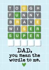 Cute Fathers Day Card / Birthday Card - Dad - Wordle - Dad You Mean The Worldle To Me created by Mrs Best Paper Co.
