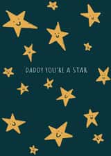Cute smiley stars Father’s Day/Birthday card for Daddy created by Pogle & Twink