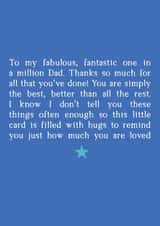 Thoughtful card for a fabulous Dad for his Birthday or Father's day created by Word Up Creative