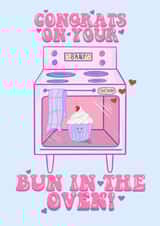 Bun in the Oven - New Baby, Pregnancy Card created by AmySrvc Illustration