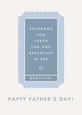 Happy father's day card breakfast in bed token created by Paper & Wool