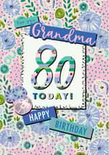 Floral Grandma 80th birthday card created by Rebecca Prinn
