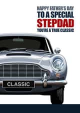 SPECIAL STEPDAD CLASSIC CAR Father's Day Card created by RetroMotion Artwork