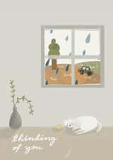 Thinking of You Cat Greeting Card  created by After Providence 