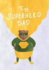 Father’s Day card with a superhero bear. created by Moonflower design