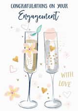 Congratulations on your Engagement - Champagne with love created by Katie Phythian Design
