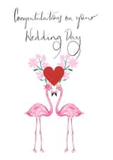 Wedding day card - Flamingo wedding card created by Naughty Nice