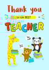 Cute animal thank you Teacher card created by Helen Thompson