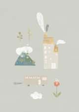 mountains and houses greeting card created by After Providence 