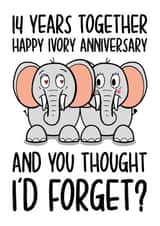 Ivory 14 Year Anniversary Card created by TeePee Creations