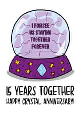 Crystal 15 Year Anniversary Card created by TeePee Creations
