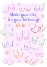FUNNY SHAKE YOUR TITS BIRTHDAY CARD created by By Honey Studios