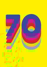 Fun Rainbow 70th Birthday Card created by Redback Cards