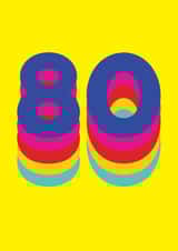 Fun Rainbow 80th Birthday Card created by Redback Cards