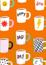 Colourful tea mug Happy Dad Day card  created by Emmy Lupin Studio 