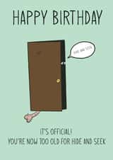 Too old for Hide and Seek created by Cheeky Cards by Ginger