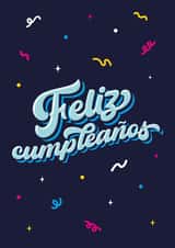 Portuguese Happy Birthday type card Feliz cumpleanos type card created by Pens & Pixels