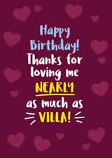 Aston Villa Birthday Card created by Lucy Marie Design