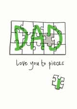 Fathers Day jigsaw card created by doodleshoe paper goods