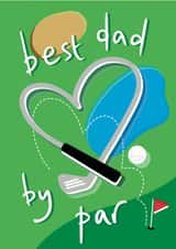 Cute Golfing Fathers Day Card / Birthday Card - Dad - Golf - Best Dad By Par created by doodleshoe paper goods