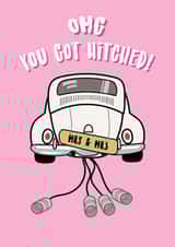 Mrs And Mrs - Happy Wedding Day - Traditional wedding car design created by @Laura Lonsdale Designs