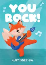 Rock & Roll Father's Day Card for Music Dad, Stepfather, Father Figure created by Bev O'Connor || @oconnordesign