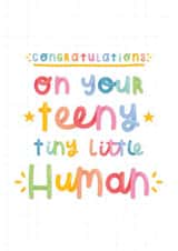 Teeny tiny human congratulations card created by Joanne Hawker
