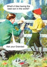 Funny Fathers Day Card - Dad - Retro - What's It Like Having The Best Son In The World created by © Ladybird Books Ltd 2025