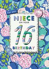 Niece 16th floral birthday card created by Rebecca Prinn