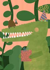 Birthday Crocodile Greeting Card created by Passtheguava