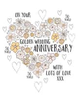 Cute Golden Anniversary - 50 Years - On Your Golden Wedding Anniversary With Lots Of Love created by Eggbert & Daisy