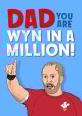 Dad You are Wyn in a Million! Funny Rugby Father's Day Card created by Bubble&Cheek
