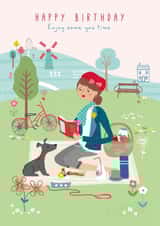 Birthday Bicycle Picnic with Dog Birthday Card created by Little Stringers