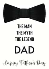 Bowtie Fathers Day Card - Dad - Bowtie - The Man The Myth The Legend created by Rainee Collections