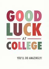 Good luck at college card created by Rebecca Prinn