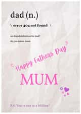 Fathers Day Card For Mum - Absent Dad created by Poppabelles