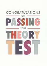 Congratulations on passing theory test card created by Rebecca Prinn