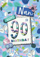 Floral Nan 90th birthday card created by Rebecca Prinn