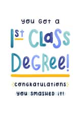 First Class degree graduation card created by Joanne Hawker