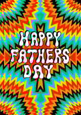 Psychedelic colourful Fathers Day card created by Ailish Beadle