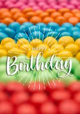 Colorful and cheerful birthday card with candies created by FairMail