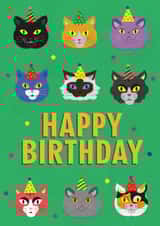 Cats in Hats Happy Birthday created by Catterbox